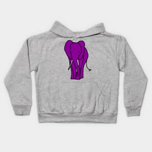 Purple Elephant Minimal Line Drawing Kids Hoodie